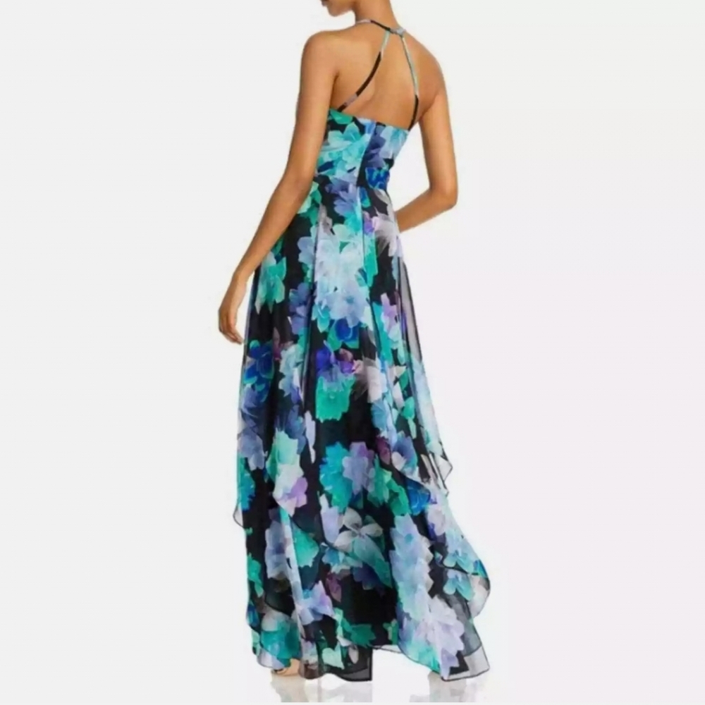 🔥 Aqua Tropical Layered Formal Dress - Picture 4 of 13